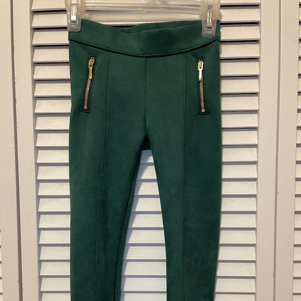 Green Faux Suede Pants